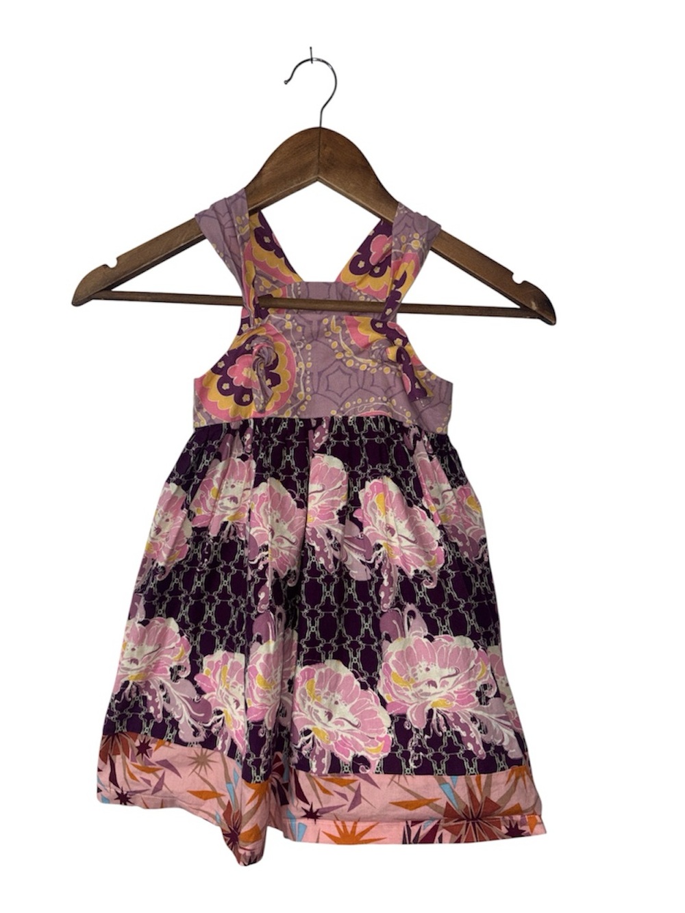 Little Wellies Summer Playground Dress Purple Pink Floral Size Girls 3 3T